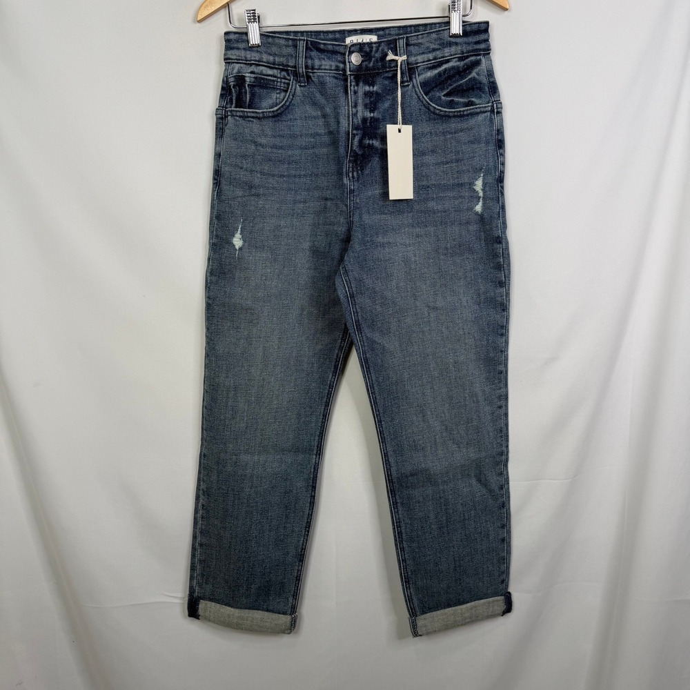 Blue By Artemis Women Cuffed Relaxed Straight Jeans Indigo Size 4 NWT - Picture 3 of 8